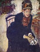 Edgar Degas Portrat der Miss Cassatt, die Karten haltend painting